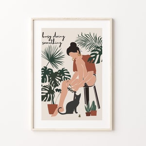 ART PRINT Plant Lady / Houseplants Wall Art / Plant Lover Poster / Minimalistic Art