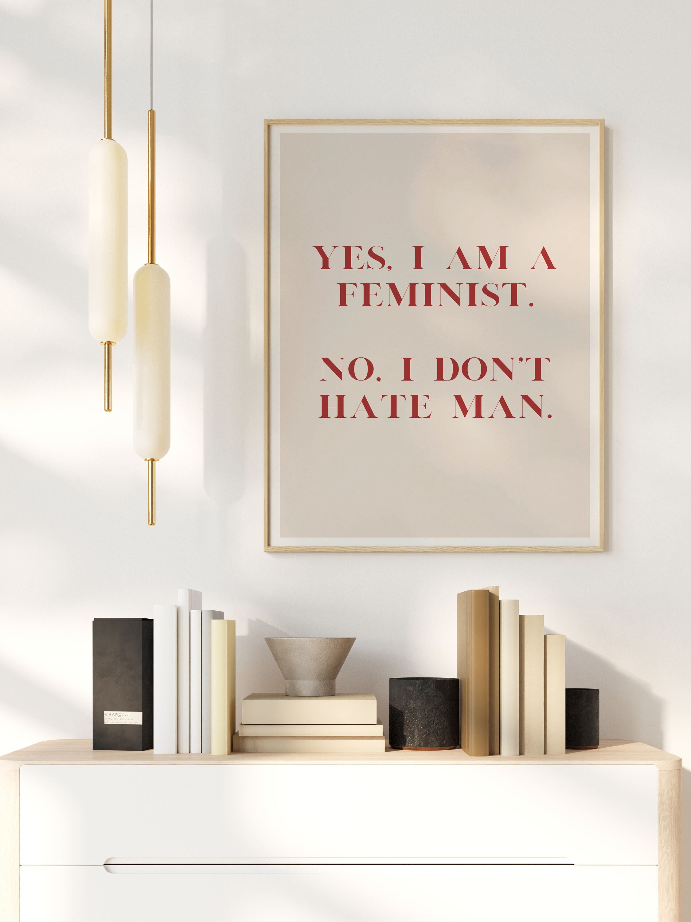 ART PRINT Feminist / Beige or Black Wall Art / Feminist Poster ...
