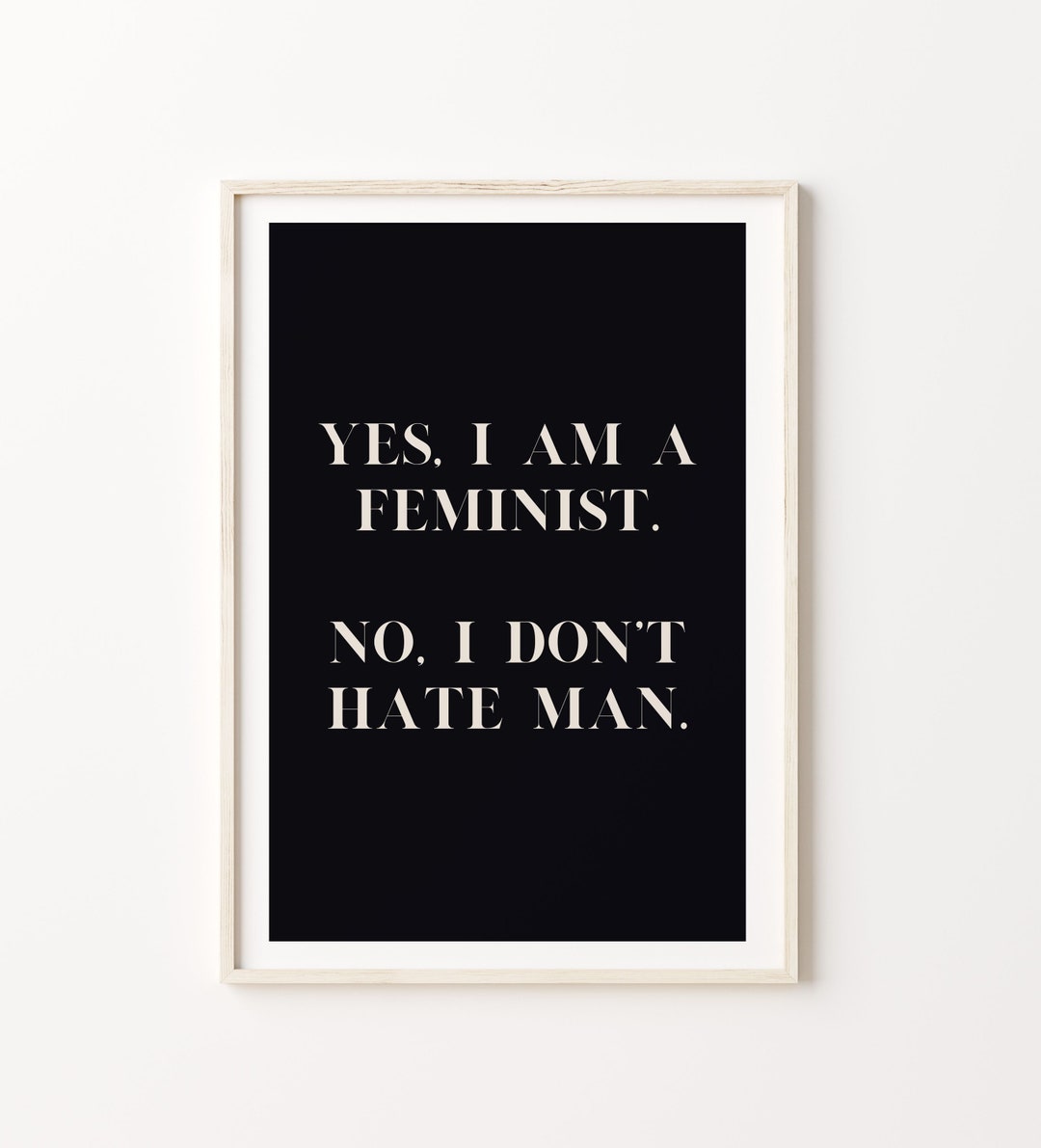 ART PRINT Feminist / Beige or Black Wall Art / Feminist Poster ...