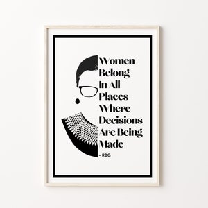 ART PRINT Ruth Bader Ginsburg / Feminist Poster Print / Digital Print Feminism / Quote RBG