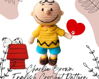 9 inches Charlie Brown pattern | crochet pattern | amigurumi snoopy pattern | crochet  | English PDF pattern | minashopforyou