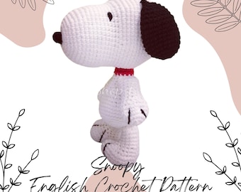 Wzór szydełkowy na Snoopy'ego: 8-calowy amigurumi (plik PDF w języku angielskim)