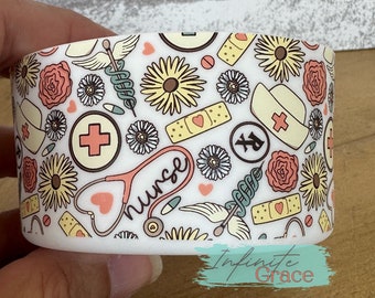 Stivale con bicchiere/borraccia, accessorio con stampa infermiera