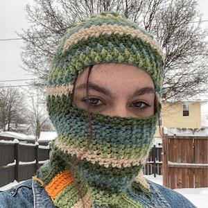 handmade striped crochet balaclava