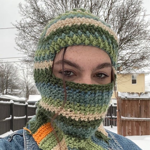 Crochet Granny Square Balaclava Handmade Balaclava for Men Etsy