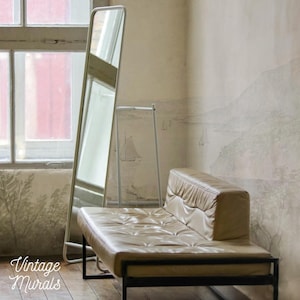 Subtle mural wallpaper landscape, Peel and stick renters home decor #104
