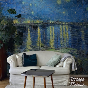 Van Gogh Starry Night Wallpaper, Impressionist Art, Peel & Stick 22