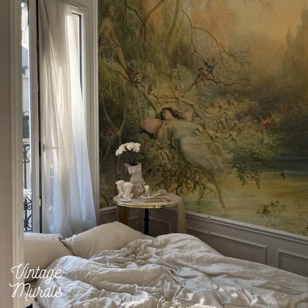 Romantic Forest Fairy Tale Mural, Peel and Stick Wallpaper 127