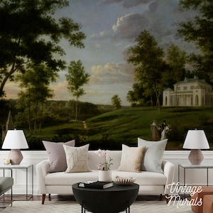 Meadow Estate Park Landscape Wallpaper Peel & Stick Removable Wall Sticker Bedroom Self Adhesive Wall Sticker Decoration Art Mural #170
