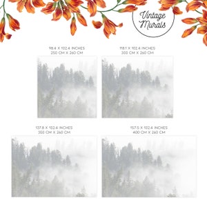 Foggy Forest Removable Wallpaper, Misty Trees Accent Wall Decor 82 image 3