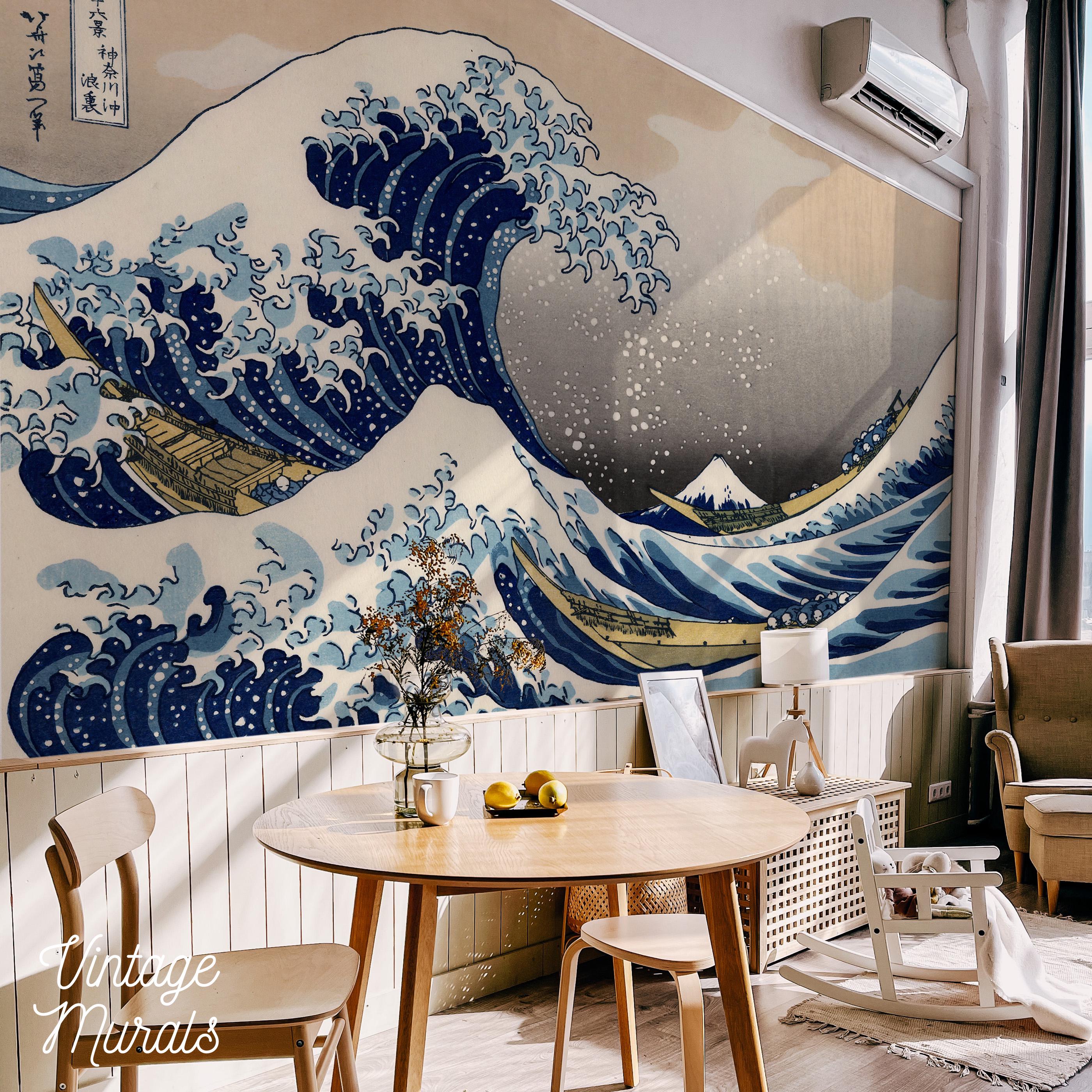 WALLPAPER AND THE ARTIST 壁紙とアーティスト（英語版） Hokusai Great Wave Wallpaper, the Great Wave off Kanagawa, Ukiyo-e