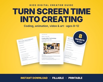 Kids Digital Creator Projects | Coding, Animation, Photography (PDF)