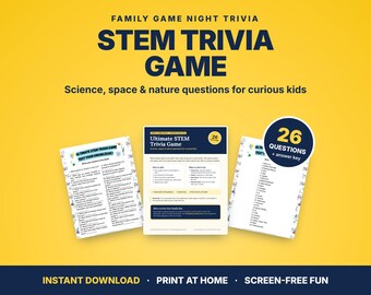 Science and Space Trivia Game | STEM Family Activity (Instant Download PDF)