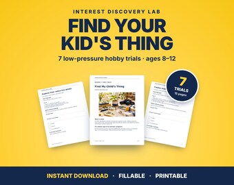 Kids Hobby Discovery Lab | 7 Low-Pressure Trials for Ages 8-12 (PDF)
