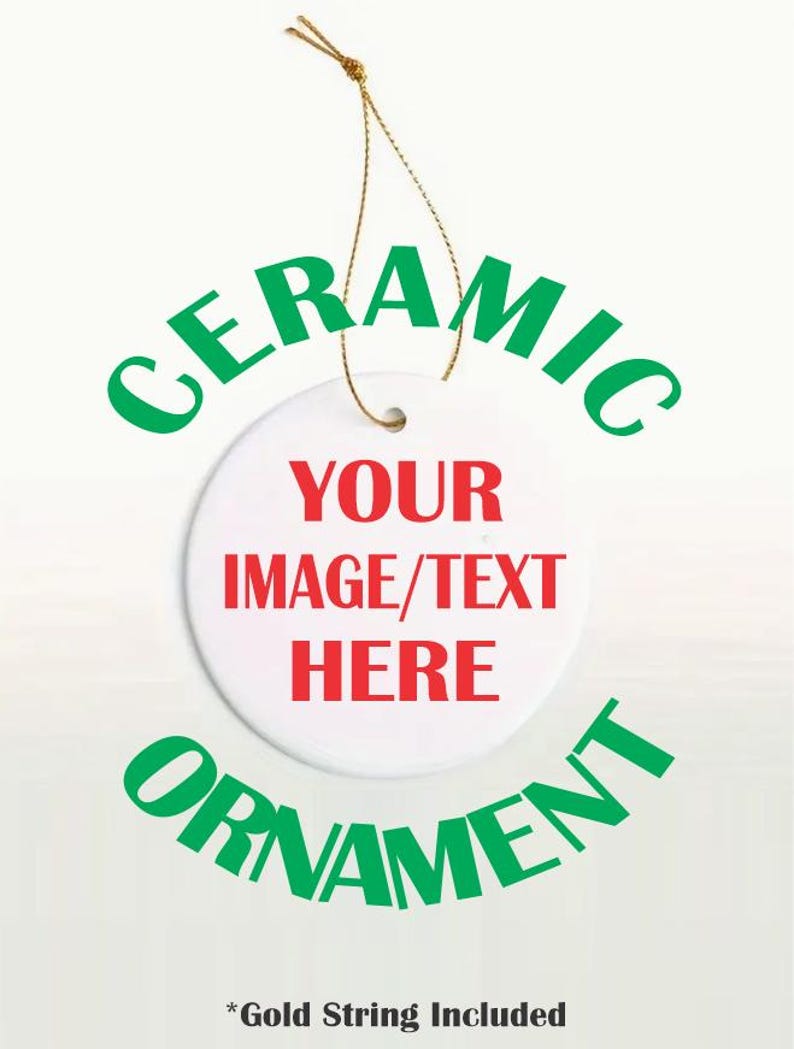Custom Sublimation Ceramic Ornaments 3inch Diameter Text or Image