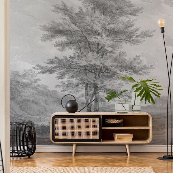 Bohemian Landscape Vintage Mural Wallpaper - Etsy