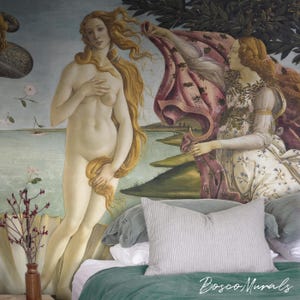 The Birth of Venus Wallpaper by Botticelli, Classic Renaissance Painting, Vintage Peel and Stick Wall Mural Decor 226