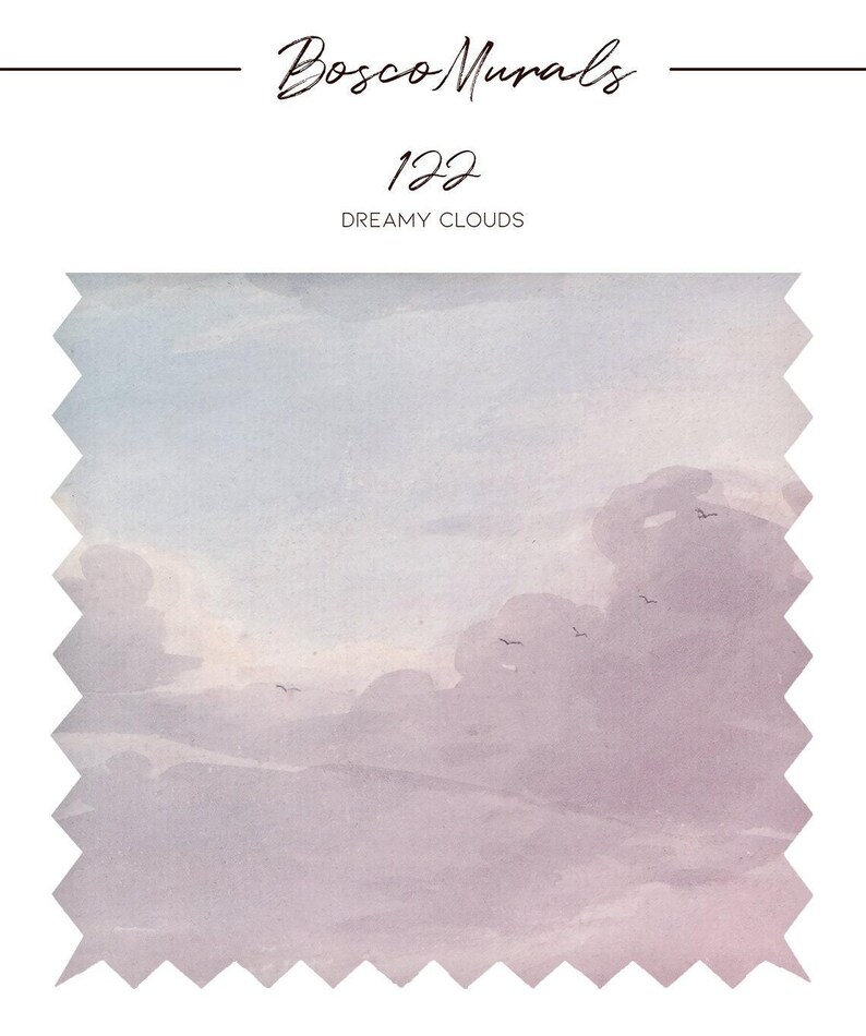 Pastel cloud wallpaper, Subtle nature-themed sky mural, Peel and stick material, Nursery painting 122 Bild 6