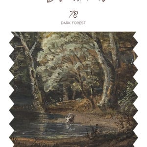 Dark forest removable wallpaper, Enchanted landscape, Watercolor painting with trees 78 image 6