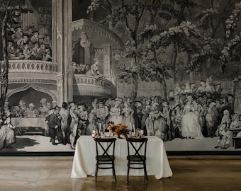 Ball Time Baroque Theme On Removable Wallpaper, Peel And Stick Victorian Wall Decor 49