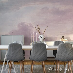 Pastel cloud wallpaper, Subtle nature-themed sky mural, Peel and stick material, Nursery painting 122 Bild 2