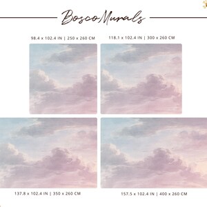 Pastel cloud wallpaper, Subtle nature-themed sky mural, Peel and stick material, Nursery painting 122 Bild 3