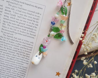 Totoro bookmark, Ghibli bookmark, Miyazaki bookmark, forest bookmark, enchanted forest bookmark, beaded bookmark