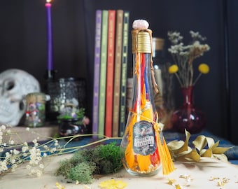 Phoenix feather potion, apothecary potion, magic ingredients, magic potion, Halloween potion bottle, odditie, bookshelf decor, color change