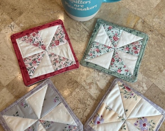 Mug Rugs - Pastel Floral Scrappy #3