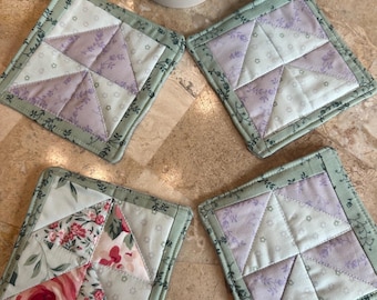Mug Rugs - Pastel Floral Scrappy #4