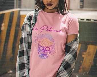 La Patrona De Muertos Unisex Jersey Short Sleeve Tee Dia De Los Muertos Comfort Colors Sugar Skulls Mexican Sugar Skull Shirt Dia De Muertos