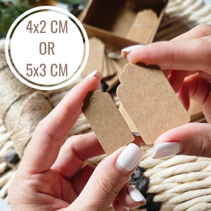 Petites étiquettes pour cadeaux unies marron Petite étiquette cadeau kraft Marron Petite étiquette cadeau en papier pour mariage Etiquette de mariage ficelle marron Etiquette pour cadeaux