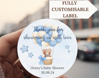 Baby Shower Favor Sticker Personalized Stickers for favour Baby Shower Thank you Sticker Personalised Newborn Gift Sticker Baby Boy Sticker