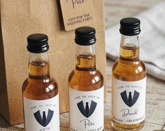 Groomsmen Proposal Mini Bottle Personalised Groomsmen Shot Bottle Stag Do Mini Alcohol Favor Best Man Proposal Gift Ideas Favor Bottle
