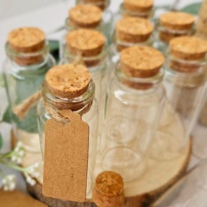 Miniature Glass Bottle Cork Sand Small Glass Jar Lid Kitchen Mini Glass Jar Favour Party Mini Bottle Tag Wedding Tiny Seed Jar Keepsake