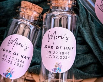 Hair Memorial Keepsake Gift Idea Dad Memorial Lock Of Hair Keepsake Glass Bottle Memorial Ashes Grandma Memory Keepsake Hair Loved One Hair
