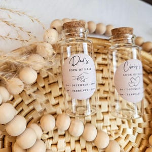 Dad Memorial Lock Of Hair Keepsake Glass Bottle