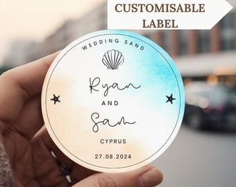 Wedding Sand Ceremony Custom Sticker Label Name Stickers Personalised Wedding Stationery Personalised Honeymoon Gift Sticker Sheet Custom