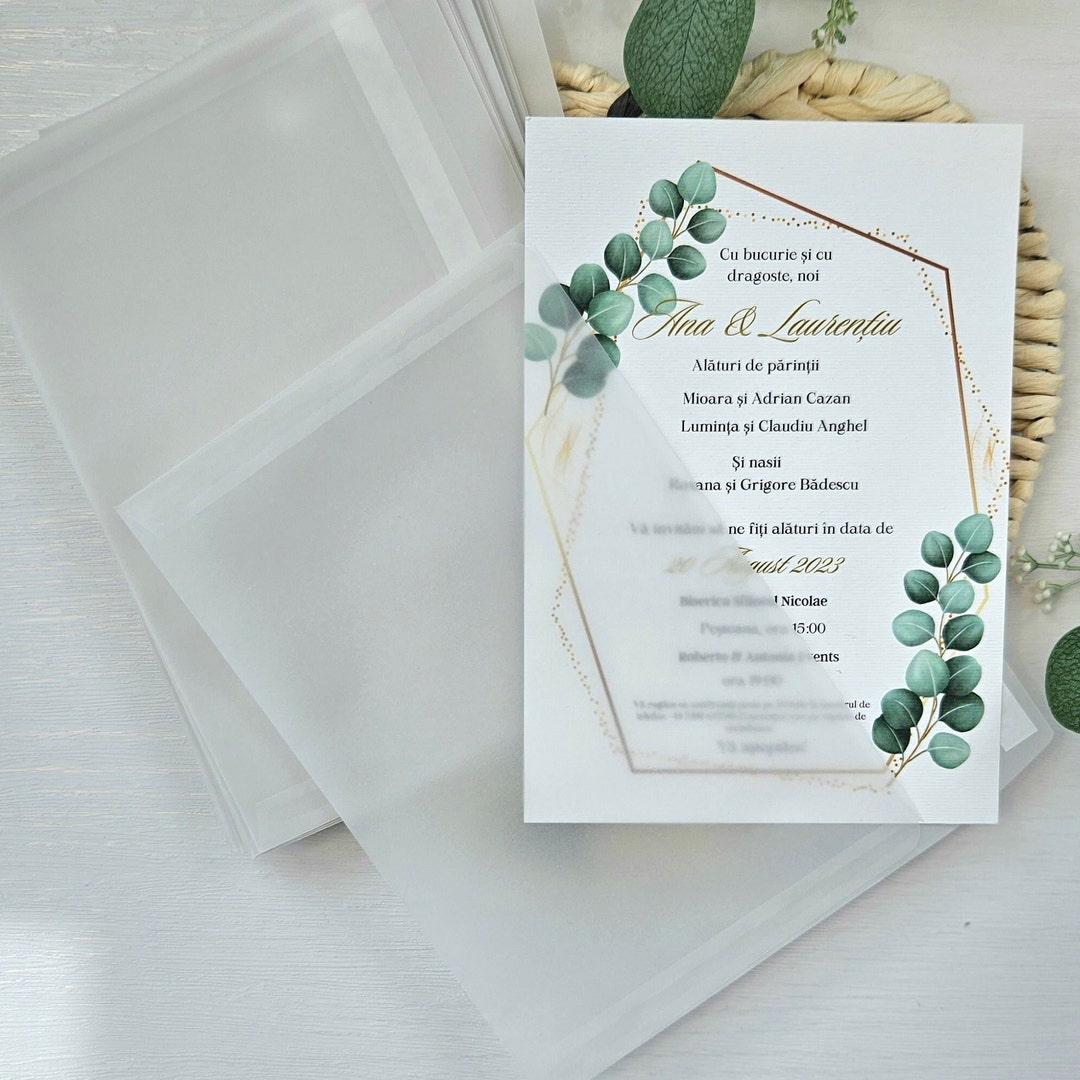Vellum Envelope A5 Wedding Envelope Vellum Wrap Baptism Invite Etsy