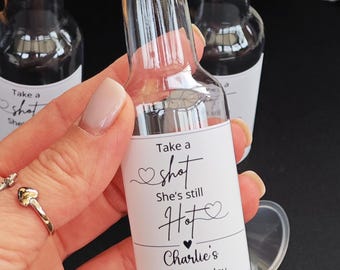 Take A Shot Birthday Shot Bottle 50th Party Favours 50th Birthday Favors Mini Bottle Favour Fillable Shot Bottle Adult Party Favor Idea 30th