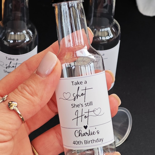 Take A Shot Birthday Shot Bottle 50th Party Favours 50th Birthday Favors Mini Bottle Favour Fillable Shot Bottle Adult Party Favor Idea 30th