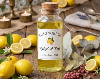 Italian Wedding Favor Limoncello Bottles with cork Lemon Theme Wedding Favour Personalised Limoncello Bottle Favor Custom Wedding Shot Favor