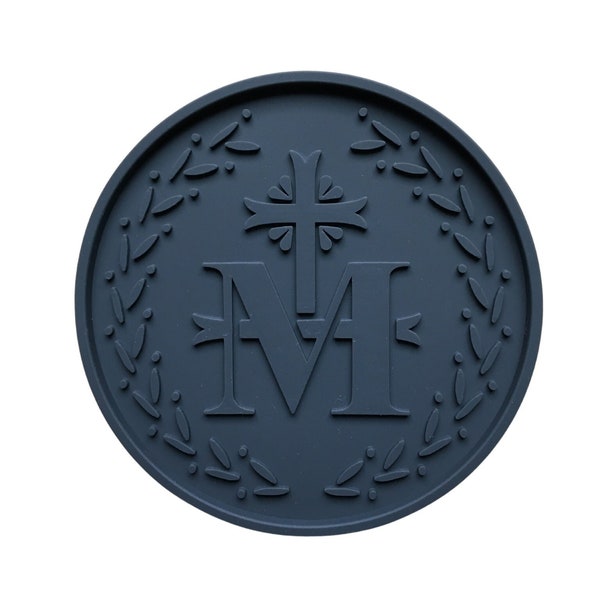 Marian Cross Catholic Silicone Coasters - Set of 4