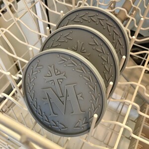 Marian Cross Catholic Silicone Coasters - Set of 4 - Etsy