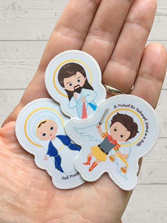 Saint Stickers, Catholic Stickers, Catholic Vinyl Stickers, Catholic Sticker  Bundle, St. Michael Sticker, Mary Sticker, Divine Mercy Sticker 