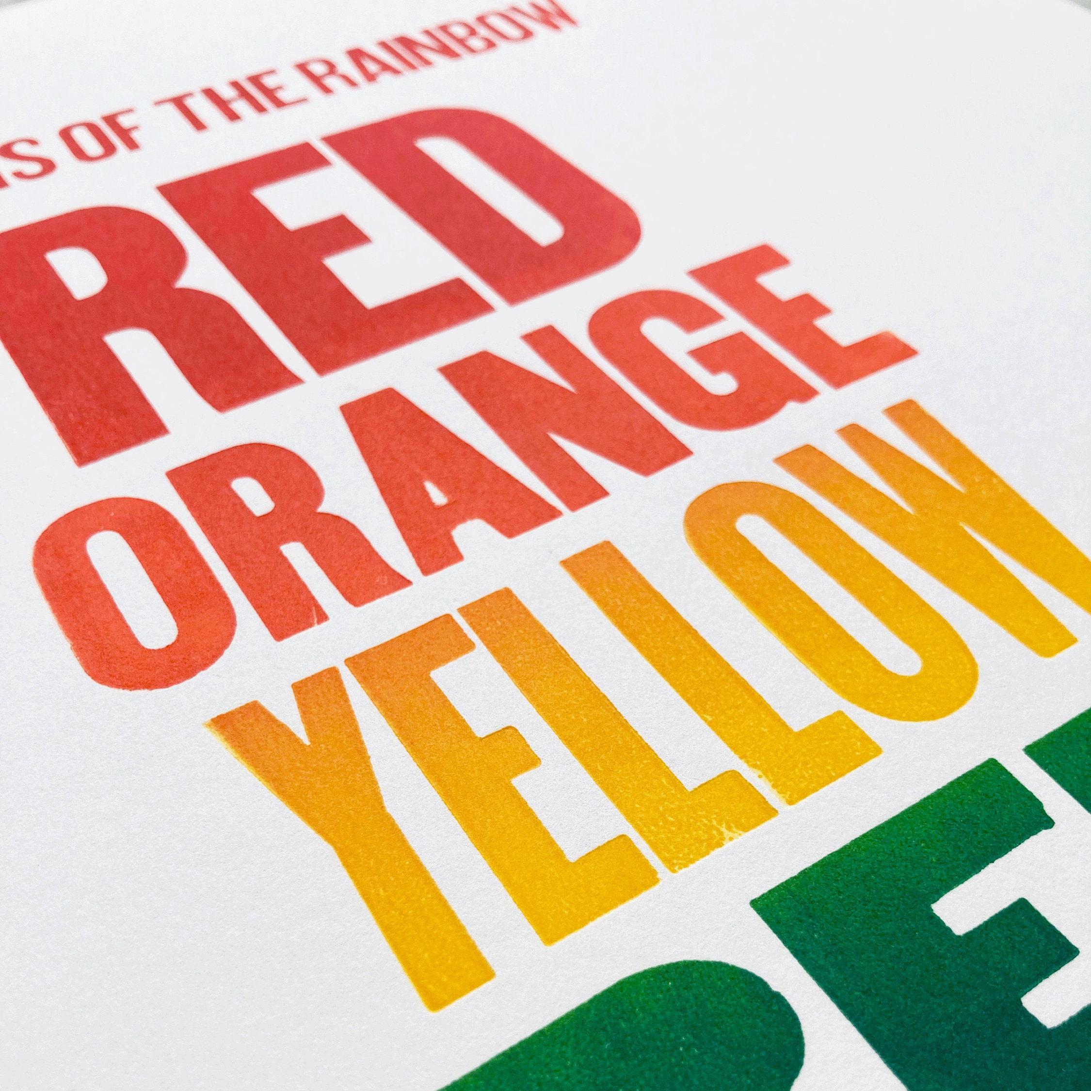 Rainbow Kids Poster, Children's Wall Art, Original Print, Letterpress ...
