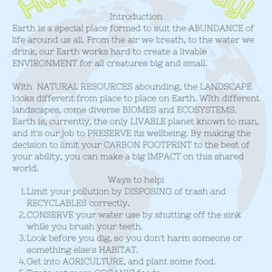 Earth Day Vocabulary Activity Worksheets