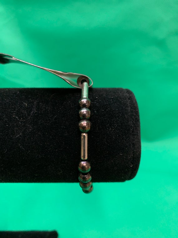 Absinthe Stainless Steel Black Beaded Bracelet St… - image 1