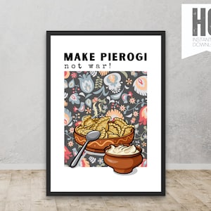 Pierogi Poster, Pierogi Wall Art, Printable Poland Wall Art, Poland Poster, Poland Gifts, Pierogi Art Work , Polish Food, Kitchen Decor