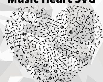 Music Heart SVG, Music, Heart, SVG, FIle